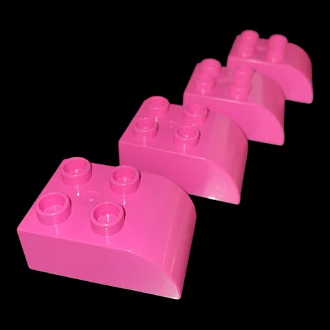 lot of 4 dark pink Duplo blocks -  2X3 sloped front blocks (PINK11)