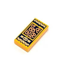 NEW Lego 1x2 Printed Tile -Gold Prezel Pack Pattern - Minifigure Food Accessory