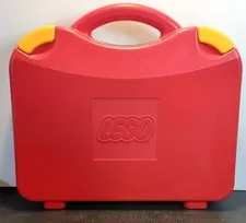 LEGO Red Travel Carry Case Storage Box Yellow Latches w/Adjustable Dividers   -V