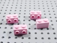 LEGO Lot of 4 Pink 1x2 Modified Bricks w/ 2 Side Stud BN
