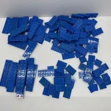 Lego Blue Plates Various Sizes 2x2, 2x3, 2x4, 2x6, 2x8 Lot Of 120 Plates