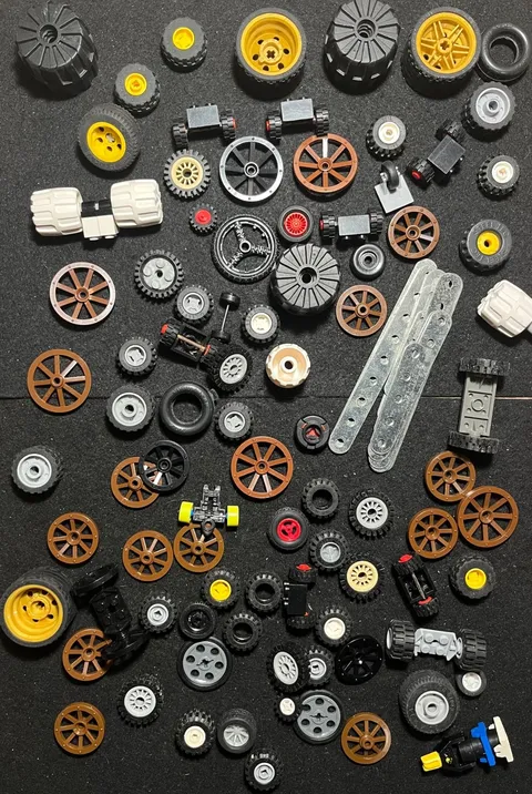 LEGO - Large Lot Of Tires, Wheels, and Rims
