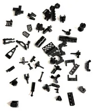 LEGO Black Mechanical Specialty Parts - Technic Pins Joints Hinges Propellers Ba