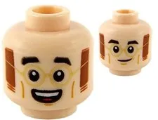 Lego 71028 HP2 James Potter Minifig HEAD Light Nougat Gold Glasses D184
