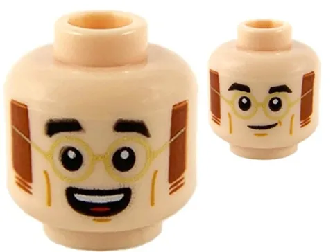Lego 71028 HP2 James Potter Minifig HEAD Light Nougat Gold Glasses D184
