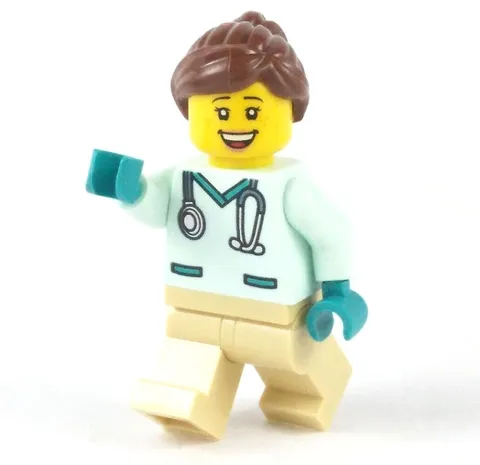 LEGO® CITY  Veterinarian Female Minifigure™ Light Aqua Scrubs Tan Legs cty1532
