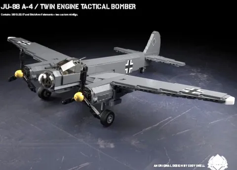 Brickmania Ju 88 WW2 German Military Aircraft Complete With Instructions No Figs
