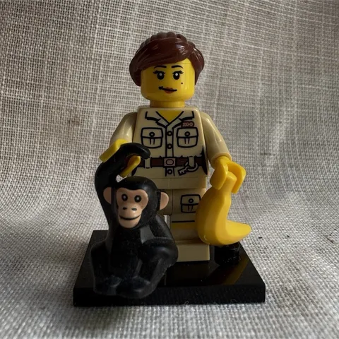 LEGO Zookeeper Series 5 Minifigure - col071 (w/ monkey, banana, & display base)