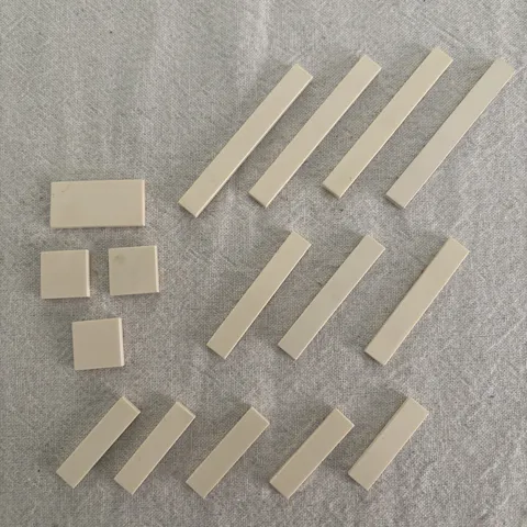 LEGO Lot Of Vintage White Flat Blank Pieces (16)