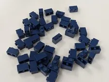 Lego x50 New Dark Blue Brick 1 x 2 # 3004 MOC Bulk Parts Lot