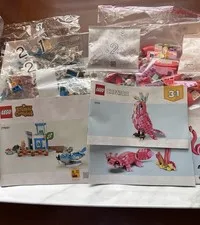 LEGO Creator 31170 Pink Flamingo + Animal Crossing 77051 Colorful Partial 