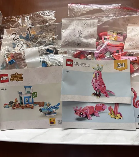 LEGO Creator 31170 Pink Flamingo + Animal Crossing 77051 Colorful Partial 