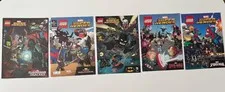 Lego Marvel/DC comic books set of 5 excellent condition. Perfect for collecting.