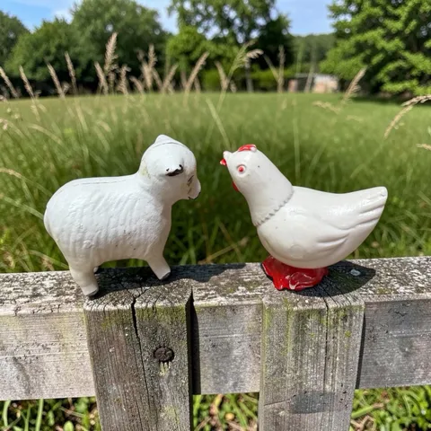 Happy Valley Farm ~ Replacement White Sheep & Chicken ~ 1.5” X 1.25