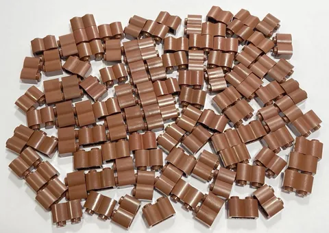 LEGO Bulk Lot of 100 Reddish Brown Brick Modified 1x2 With Log Profile 30136