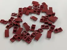 Lego x50 New Dark Red Slope, Curved 2 x 1 x 2/3 # 11477 Parts Bulk MOC Lot