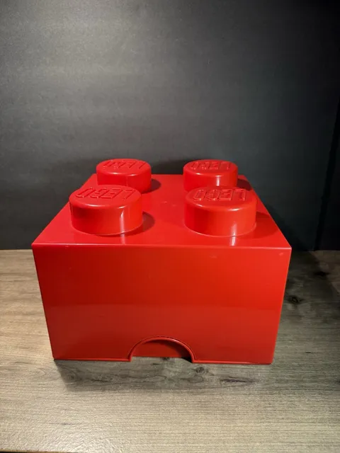 Genuine LEGO 4003 Large Red Storage Bin Box 2x2 Brick 10"x10"x8" 2012