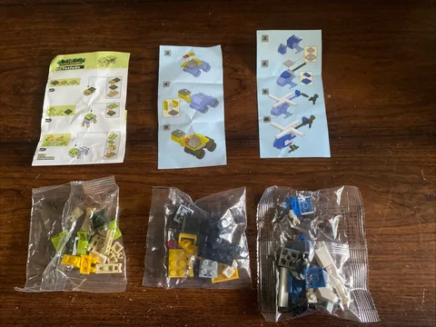 Set Of Three Grab Bag Type Building Sets (Off Brand)