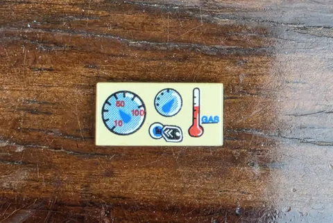 LEGO Adventurers Tan Tile 1 x 2 with Car Gauges Pattern - 2995 5986 5958 5988