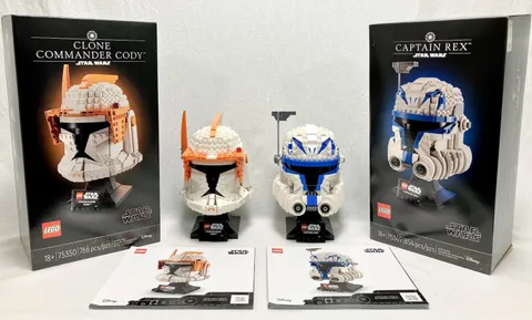 LEGO Star Wars: Captain Rex Commander Cody Helmets 75349 75350 100% Complete CIB