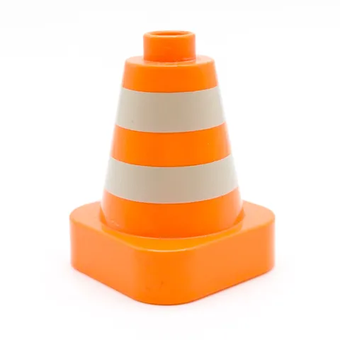 LEGO DUPLO Construction Site Pylon Traffic Cones Warning Cone Orange White 47408px1