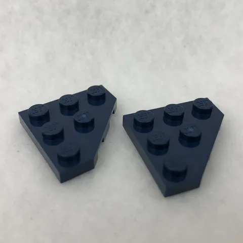 LEGO 2450 Dark Blue Wedge, Plate 3 x 3 Cut Corner (x2)