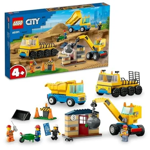 LEGO City Truck and Iron Ball Crane 60391 Toy Block Present City Building Boys