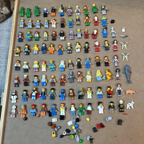 HUGE Lot of 90+ Vintage Lego & Other Brand Minifigures Parts Pieces Bulk