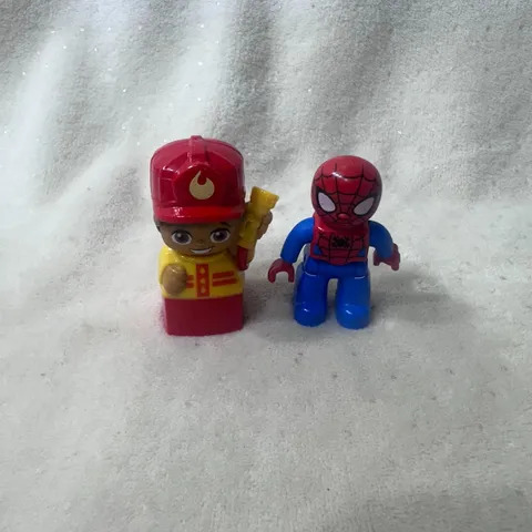 Lego Duplo Figures Spiderman and Fireman 2.75" LOT of 2 - Minifigures Duplo