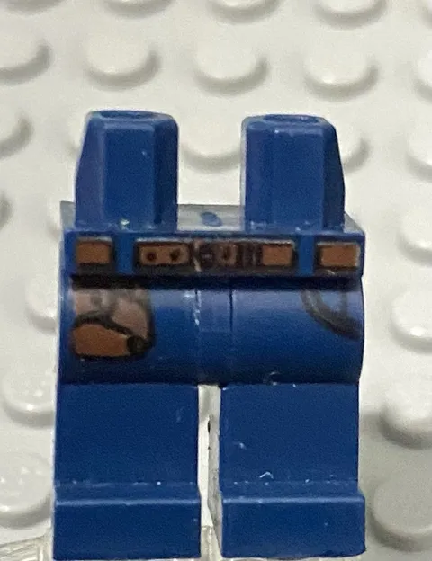 LEGO Minifig Legs, Dark Blue With Brown Belt Pattern