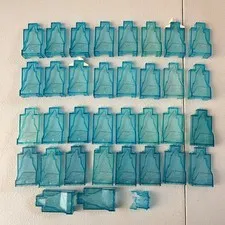 LEGO Rock Panel Lot Trans Glitter Blue x34 - 2x4x6 - Castle Parts MOC Ice 47847