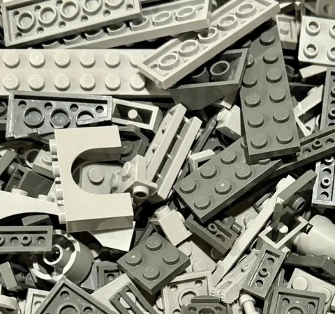GRAY Mix Lego Lot By Color  1/2 LB Pound 200 Pieces Sorted Bulk SAVE!