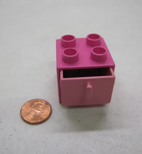 Lego Duplo Pink Cabinet W/ Pink Drawer For Dresser Cabinet Room House