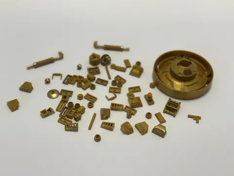 LEGO Mixed Bricks and Pieces Lot Of Over 65 Pieces Shades Of Gold