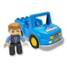 LEGO Duplo Blue Jurassic World Jeep Truck Car Vehicle Replacement with Figure