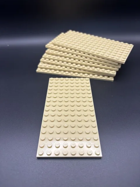 Lot of 8 LEGO Plates 8x16 Light Tan Baseplate Baseplates