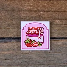 LEGO Friends White Tile 2 x 2 with Strawberry Preserves Pattern 3068pb0818 Qty 1