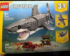 LEGO Creator 3-in-1 31381 Fierce Shark Treasure Chest Set 379 pcs Age 8+