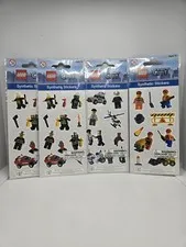 LEGO City Synthetic Stickers Lot 4 Pkg : Fireman, Police, Construction