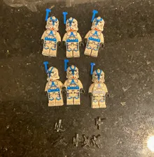 LEGO Star Wars Clone Trooper Minifigure Lot (6) w/ Weapons & Accessories