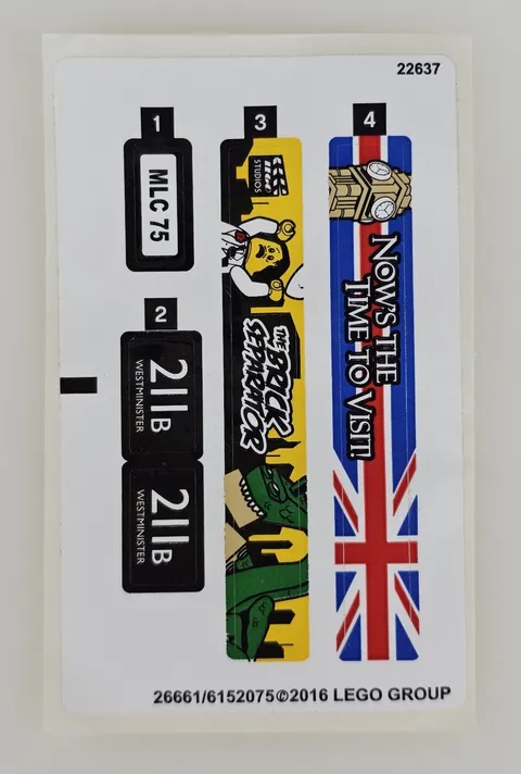 Sticker Sheet 40220stk01a 26661 Genuine From Lego Set 40220 Mini London Bus