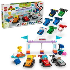 New LEGO Duplo F1 Team Race Cars and Drivers 10445 Building Set 70 Pcs - Sealed