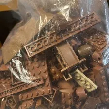 1 and 1/2lb Brown LEGO Bricks Plates Slopes EUC Random Bulk Lot Good Mix 1.5 lbs