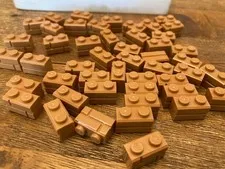 LEGO Medium Nougat Masonry Bricks 1x2 bricks MOC builders lot x48 bricks C12