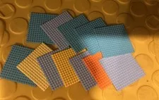 LEGO Friends LOT OF 12 BASE PLATES 16X16 MIXED COLORS #91405 5" X 5"