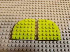 LEGO Plate Lime Green 6x6 w/ Round Corner Lot of 2