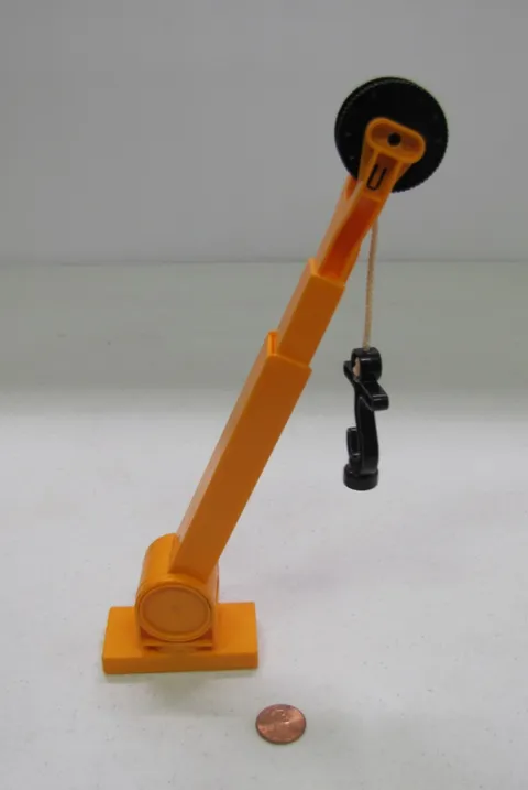 Lego Duplo ORANGE DUPLO CRANE BASE 2x4 with STRING & HOOK ASSEMBLY #2