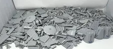 LEGO BULK LOT OF 5 LBS. 6 OZS. LIGHT GREY MIXED SPECIALTY PARTS BRICKS & PIECES