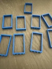 LEGO Door Frame 1 x 4 x 6 (Single Sided) (40289 / 60596) 9 Pieces Blue