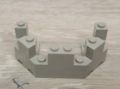 Lego 6066 Old Light Gray Castle Turret Top 4 x 8 x 2 1/3 Replacement Part Piece